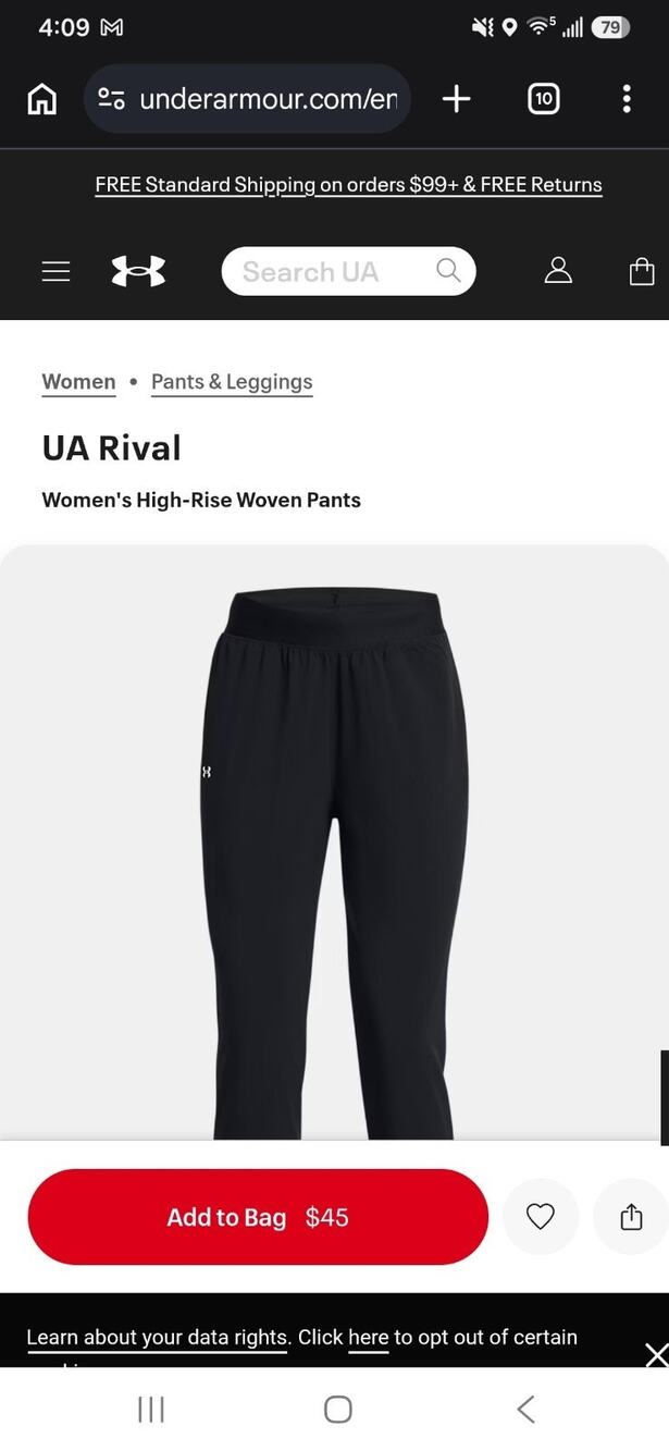 Ua Rival Womens Highrise Woven Pants